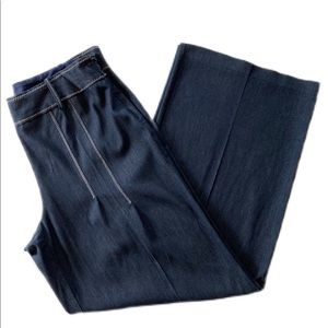Joseph Ribkoff wide leg lightweight denim pants size 14 trendy beach